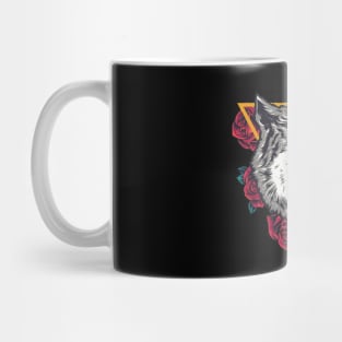 Red Rose And Wolf Mug